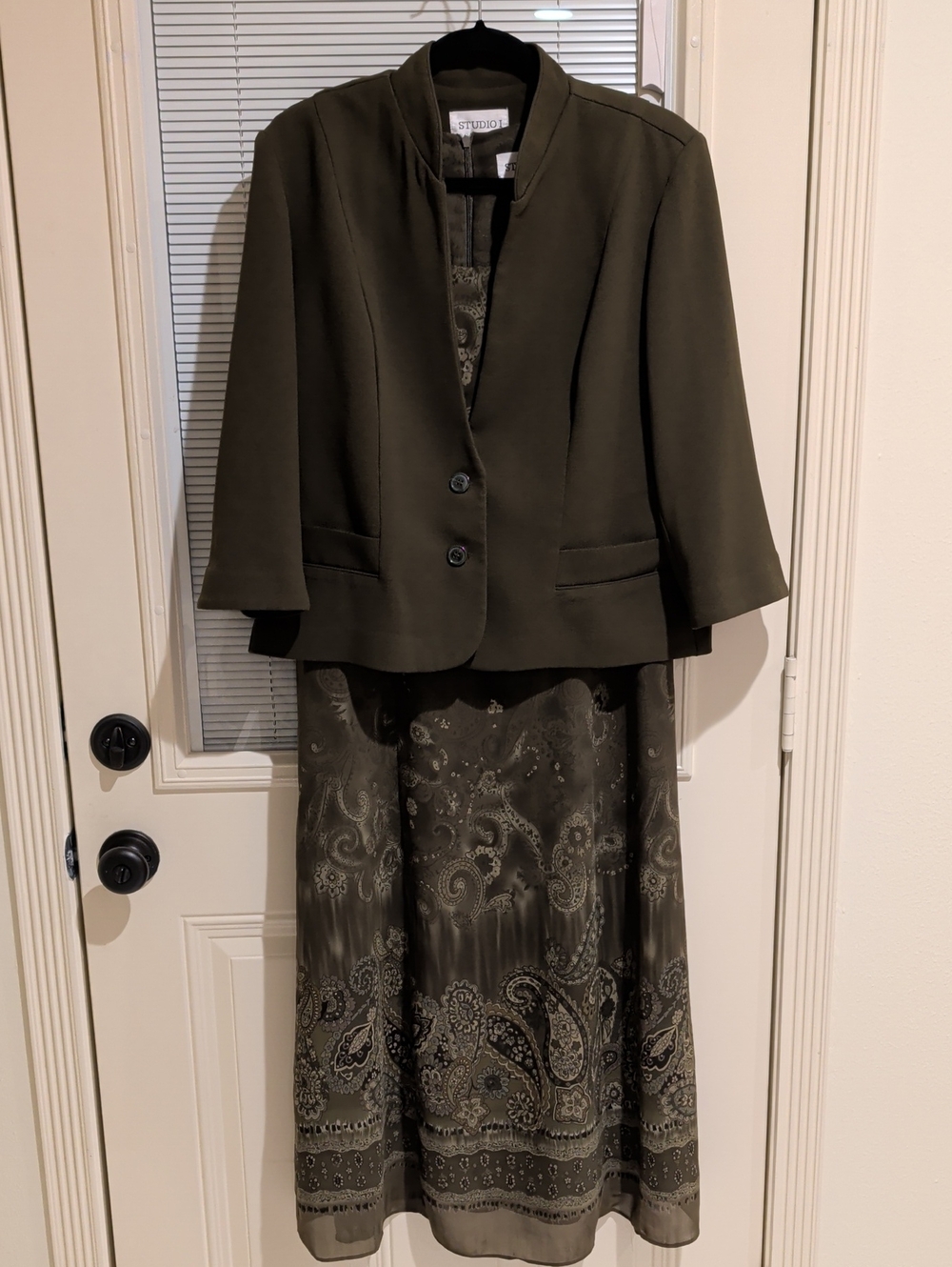 Studio 1 Olive Green Dress & Blazer Maxi-dress Women's Size 12